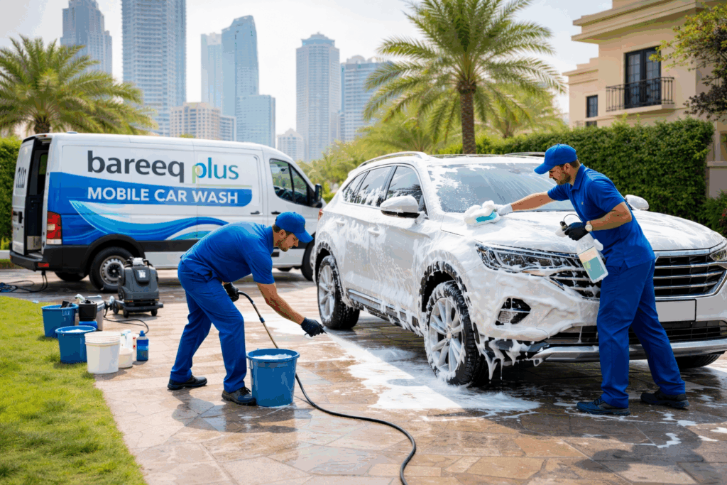 غسيل السيارات المتنقل في مدينة خليفة – أبوظبي 