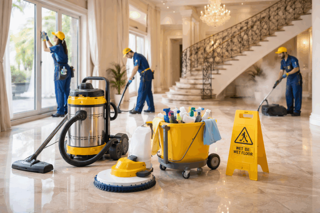 تنظيف فلل بعد التشطيب في جزيرة السعديات أبوظبي